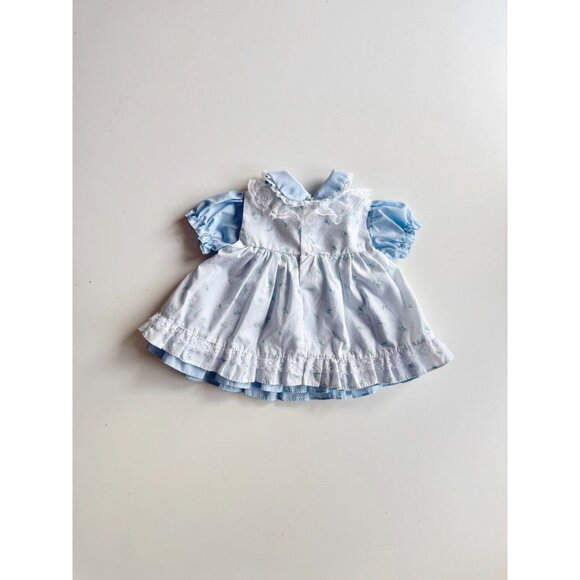Newborn Baby Girls' MINI TOGS Blue Floral Cotton 2-Piece Dress, Size 0-14lbs - Picture 4 of 16